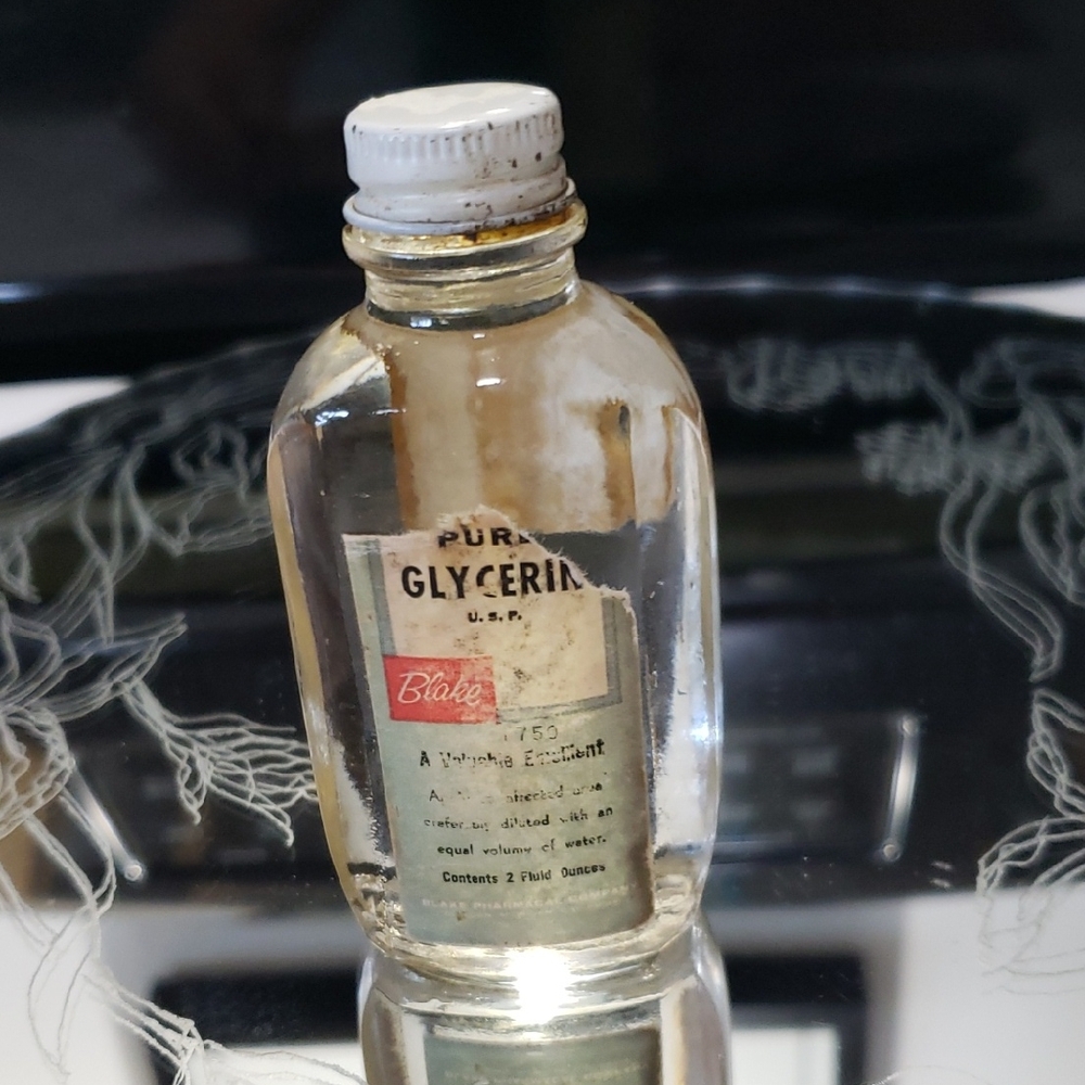 Vintage. Osco Drugs Glass Bottle with Blue Label